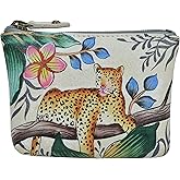 Anuschka Womens Leather Coin Purse, Genuine Soft Leather, Hand-painted Original Art