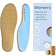 Fulton Insoles Women's Active Inserts with Custom Molding - Cork & Shock Absorption for Stability - Athletic Running Insoles for Women Prevent Overpronation, Pain & Shin Splints (Women's Size 7.5-8)