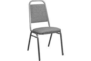 BizChair Charcoal Gray Fabric-Padded Banquet Stackable Chairs