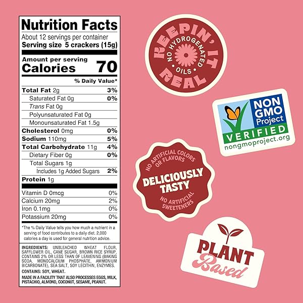 BACK TO NATURE CLASSIC ROUND CRACKERS, DAIRY FREE, NON GMO, 6.5 OUNCES (PACK OF 6)