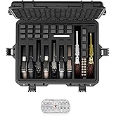Kinghardcase Pistol Case Gun Case for Handguns - Hold 9 Pistol & 22 Magazines Pre-Cut Heavy Duty Waterproof TSA Approved Handgun Case for Home Storage, Range Training Carrying