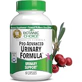 Botanic Choice Pro-Advanced Urinary Formula Bladder Supplement, 60 Capsules | Supports urinary tract health with cranberry, magnesium, uva ursi &amp; damiana. Non-GMO, gluten free, 60-day supply.