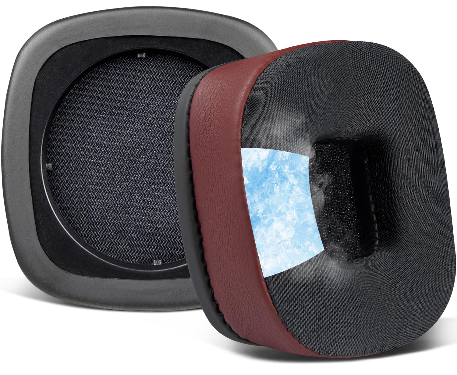 SOULWIT Cooling-Gel Replacement Ear Pads Cushions for Marshall Major I/II/III/IV Wireless/Wired Headphones, for Marshall Major 1/2/3/4 Headset, Earpads with Noise Isolation Foam - Burgundy