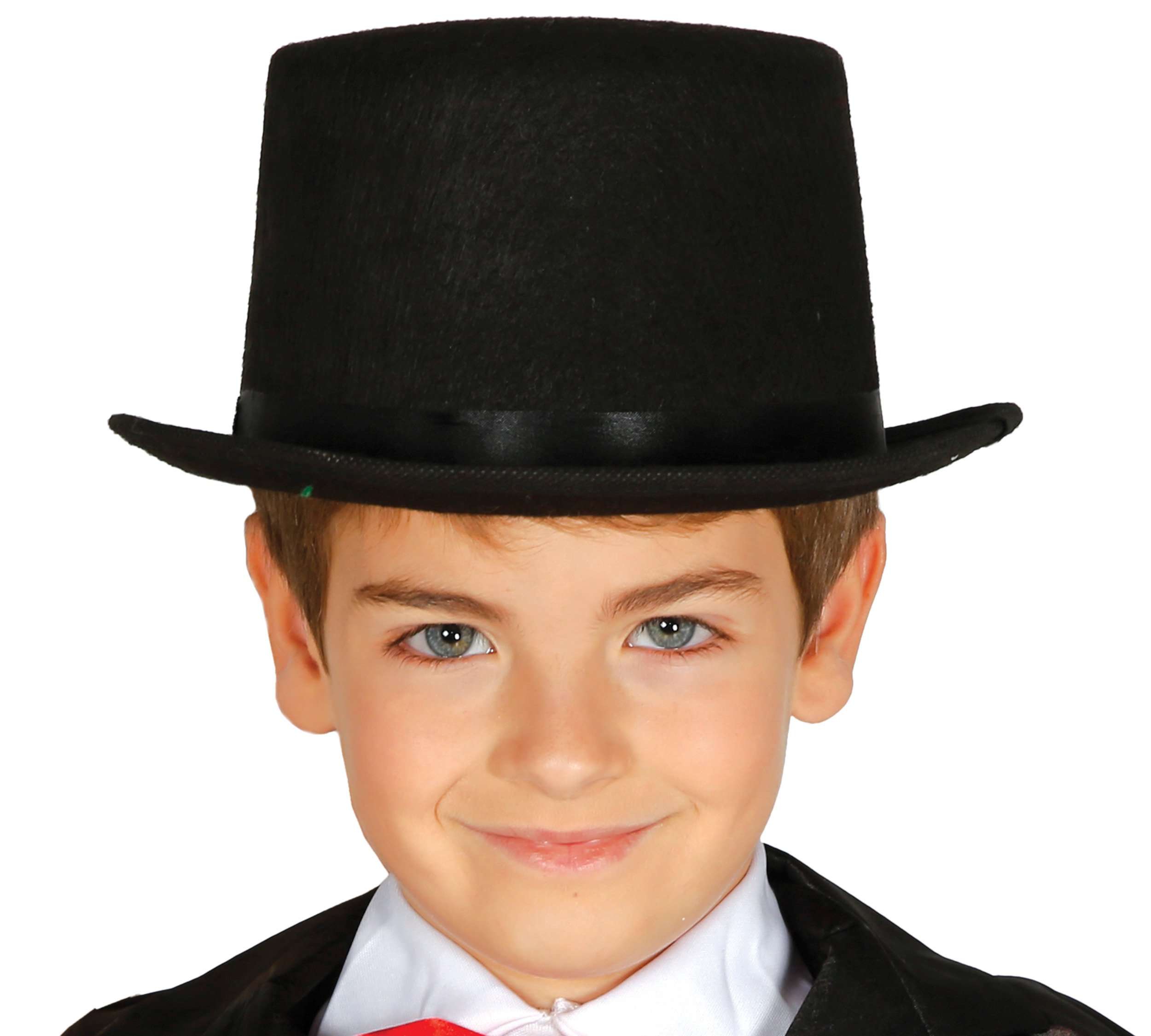 FIESTAS GUIRCA | Child Felt Top Hat - Magic and 19th Century Style Hat for Fancy Dress and Carnival Parties (One Size) - Accessory for Children - Ideal for Halloween and Celebrations - Black