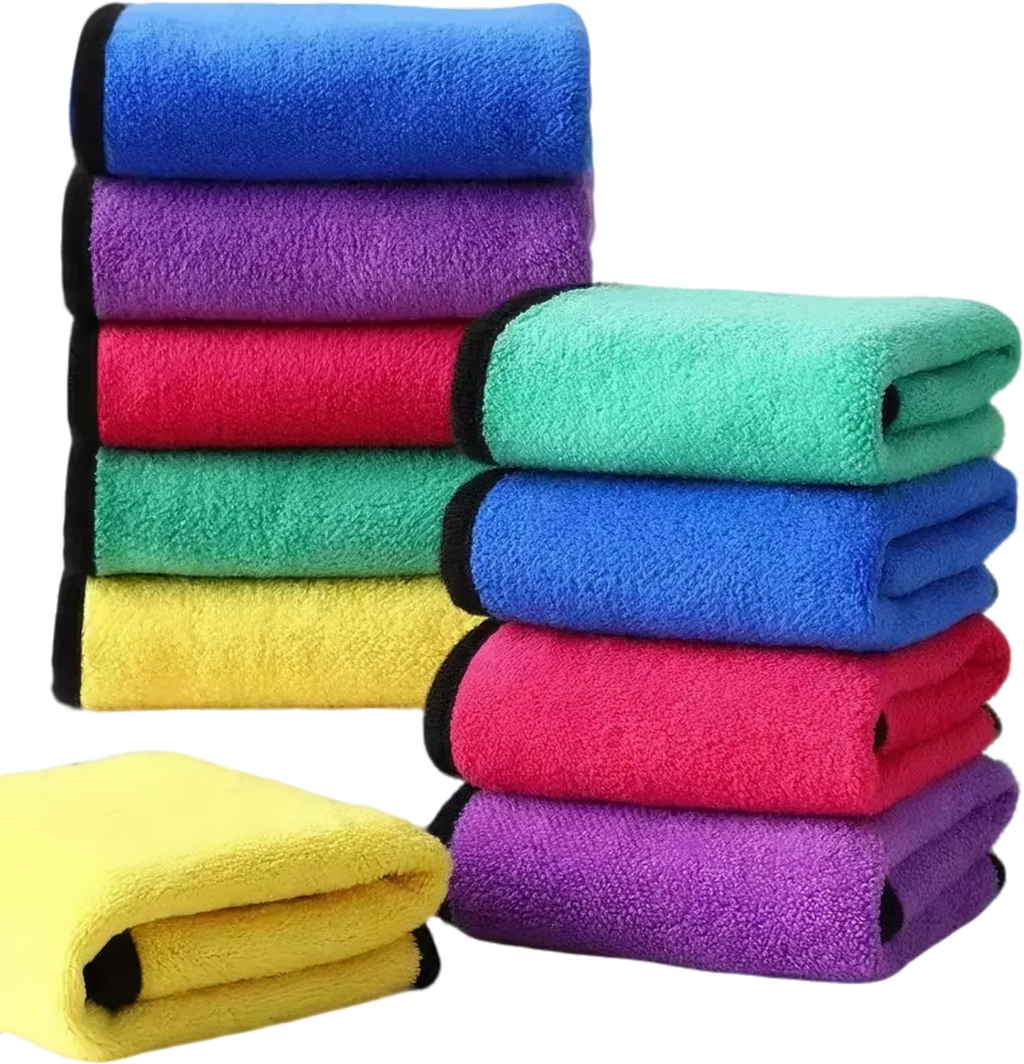 Photo 1 of 10 Pack Premium Microfiber Towels Coral velvet Washing and Detailing Towels for Car Detailing Household Cleaning Ultra-Soft Super Absorbent, Lint Streak-Free 11.8"x15.7” Cleaning Cloth (5colors)