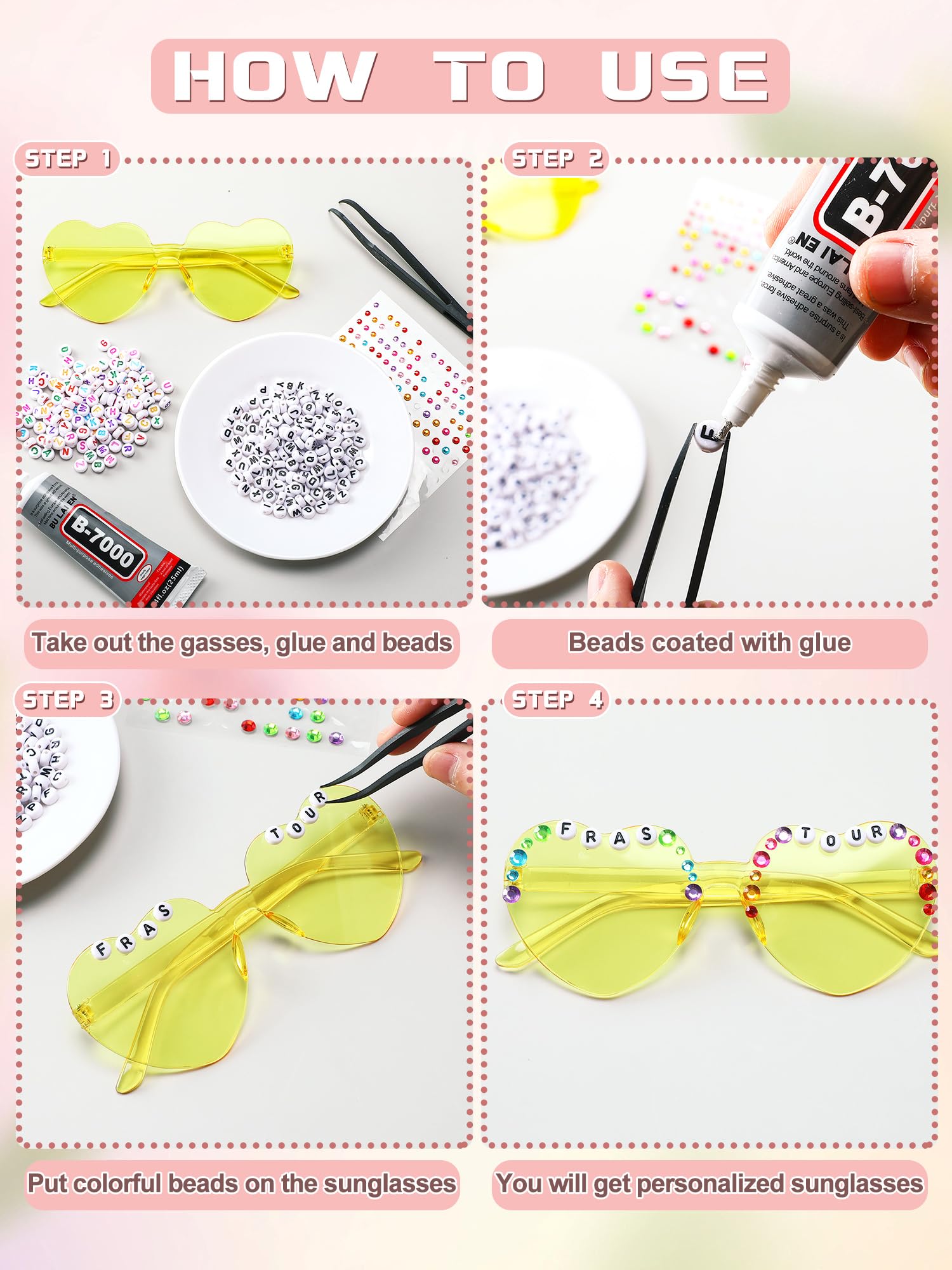 Saysurey 20 Pairs DIY Sunglasses in My Era Popular Singer Party Favors Friendship Sunglasses for 80s Girls Women