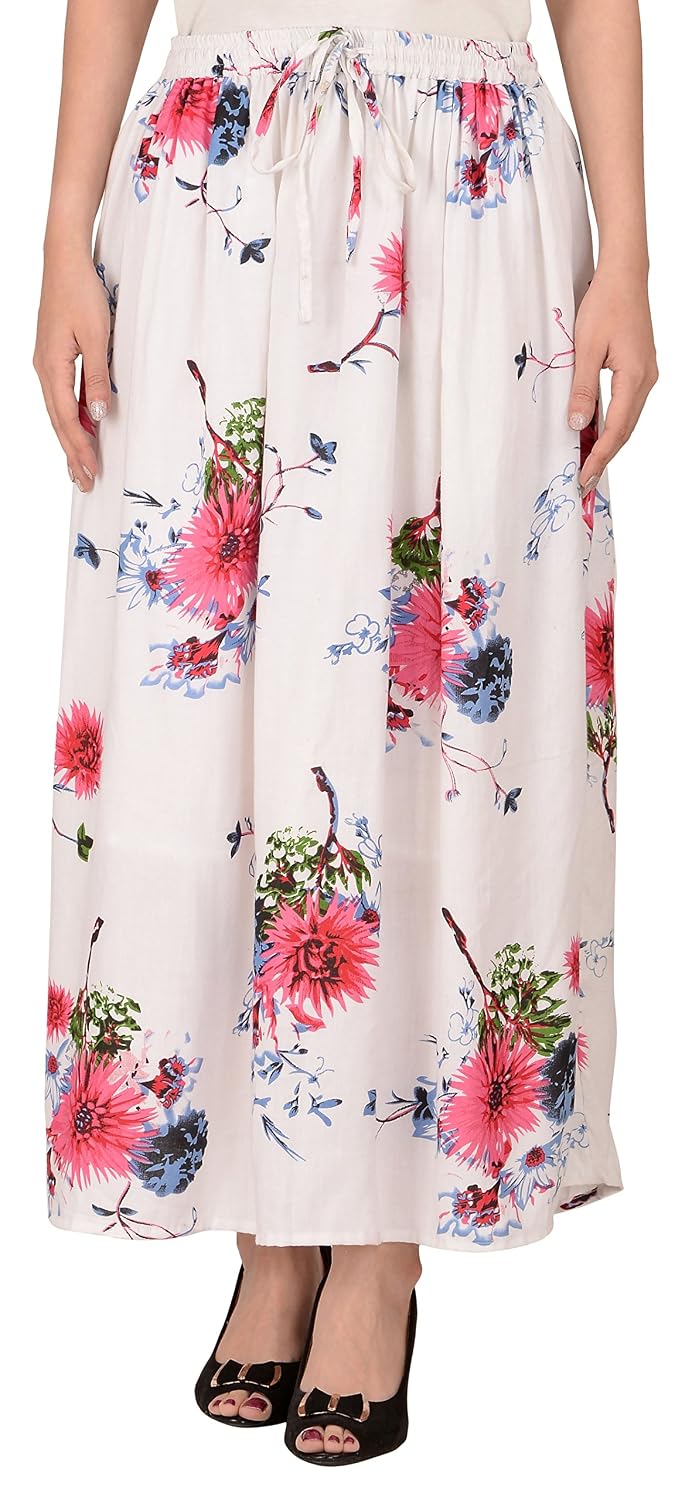 cotton breeze women's viscose skirt (white_free size)