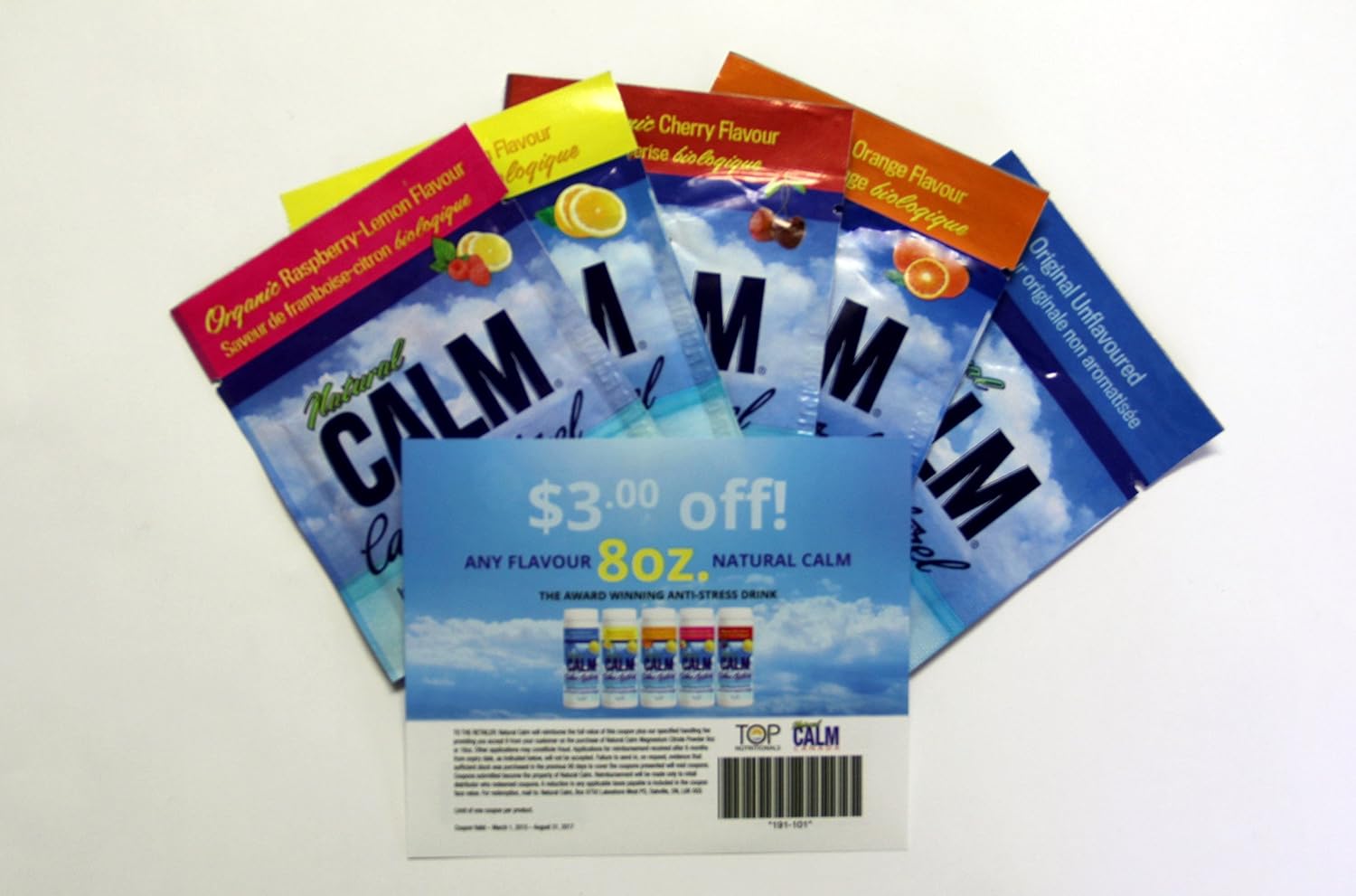 NATURAL CALM MAGNESIUM CITRATE POWDER 5 ASSORTED FLAVOUR SAMPLES