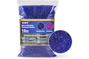 Sukh Blue Silica Desiccant Beads 430G - Indicating Silica Gel Beads Drying Silicone Beads Reusable Desiccant Dehumidifier for