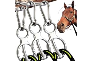 KUNBEIEN 3PCS Horse Tie Ring, Safe Tie Horse Supplies, Humane Way Tie Ring, Magnetic Ring for Tying and Retracting, Helps Horse Pull Back and Releases Stress from The Horse