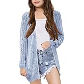 Girl's Crochet Cardigan Summer Lightweight Long Sleeve Soft Boho Cardigans Beach Cover UP
