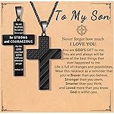 CXLDTE Cross Necklace for Men Boys Son Grandson Birthday Baptism Christian Graduation Christmas Gifts