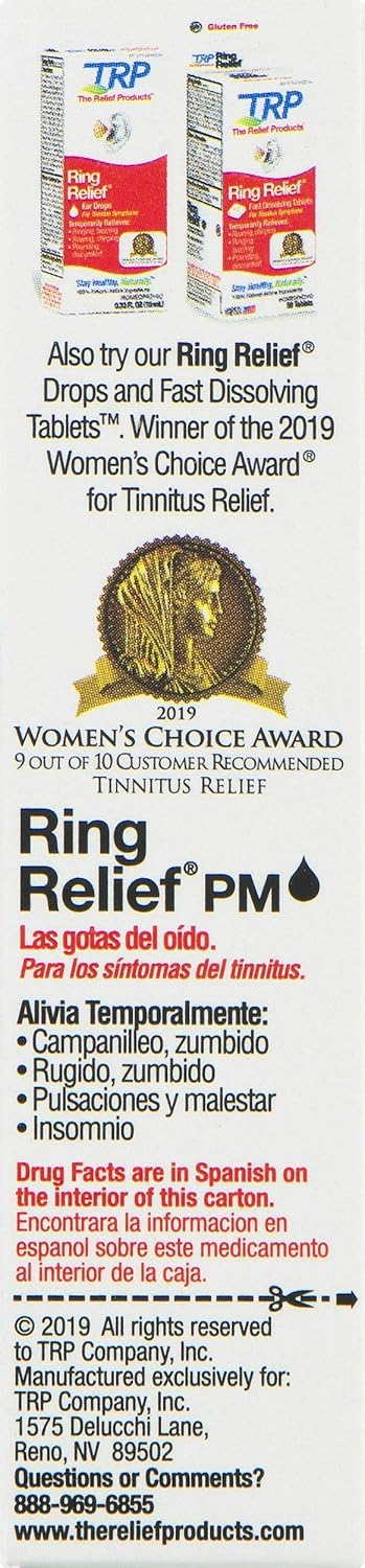 Ring Relief PM Ear Drops for Ringing in The Ears and Tinnitus Symptoms, Night time Formula: Health & Personal Care