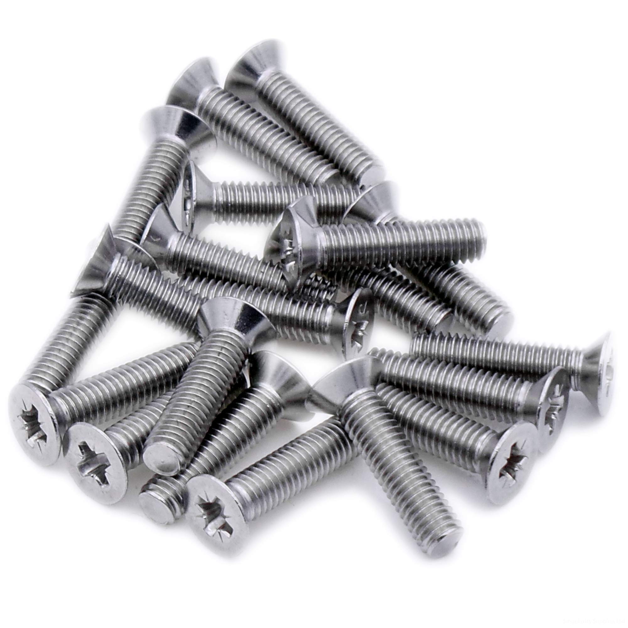 M3 (3mm x 16mm) Pozi Countersunk Machine Screw (Bolt) - Stainless Steel (A2) (Pack of 20)