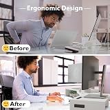 BONTEC Dual Monitor Stand Riser Adjustable Length & Angle White view 4