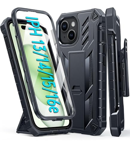 5 Layer Construction Phone Case CaseBorne Rugged IPhone 15 Case - 5-Layer  Protection With Tempered Glass, Kickstand, Belt Clip & Magnetic Charging  Support