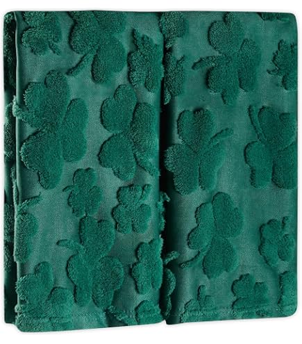SKL Home St. Patrick's Kleeblatt-Handtücher, 2-teilig, Grün, 40,6x63,5 Cm, Baumwoll-Frottee