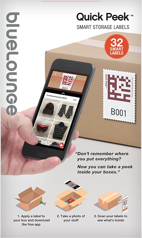 Amazon Co Jp Quick Peekアプリ スマート収納ステッカー 粘着ラベル 引っ越し 靴修理箱 タンス キャビネット オフィスやご自宅な商業用ビジネスでの使用に最適 Apple Ios Iphone専用 クリア Qp 32 文房具 オフィス用品