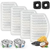 ORSDA Cat Water Fountain Filters, ONLY for D36/D66 Cat Fountain with Water Level Window (4 Filters Replacement +2 Pump Sponges)