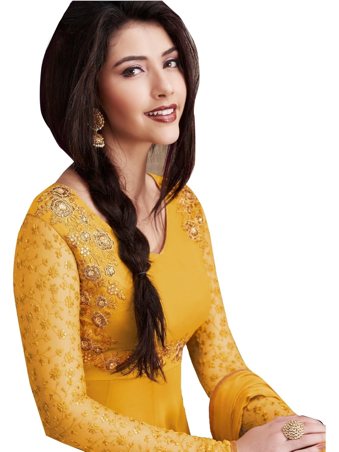 ashiya fab silk embroidered semi-stitched salwar suit dupatta material