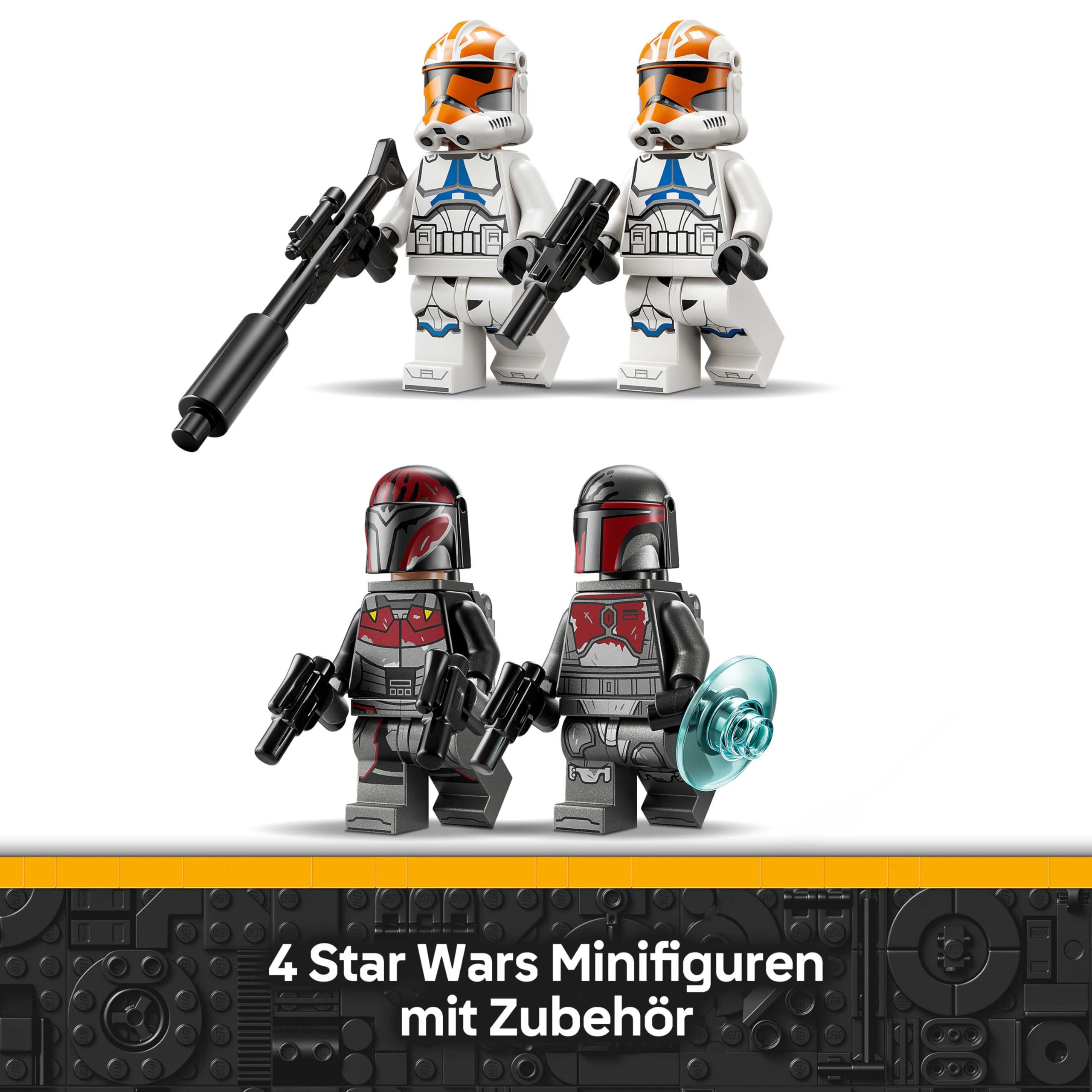 LEGO Star Wars 75449 Belagerung von Mandalore Battle Pack - Action-Spielzeug mit 2 Mandalorianer- & 2 Klontruppler-Minifiguren sowie Speederbike & Blastern - Geschenk für Kinder ab 6 Jahren & Fans 5