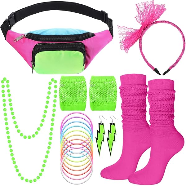 Disfraz Fiesta Años 80 Top De Red Transparente Años 80 - Crop Top Neon Para Fiestas Temáticas O Disfraces Moda Retro 80s Mujer