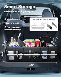 HOTOR Trunk Organizer - Car Organizer with Built-In