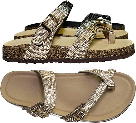 gold footbed sandals