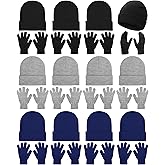 URATOT 24 Pack Beanies and Magic Gloves Set for Men and Women - Winter Hats and Gloves