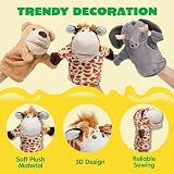 JOYIN 6Pcs Kids Hand Puppet Set with Working Mouth Elephant Giraffe Lion Bear view 2