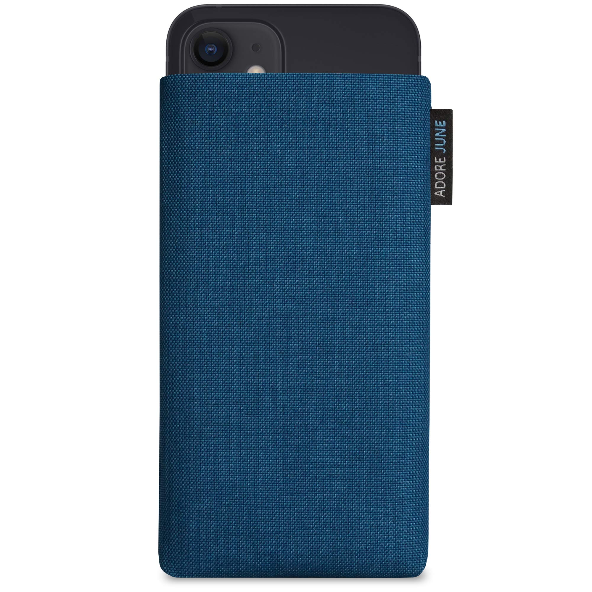 Adore June Classic Ocean Blue Case Compatible with iPhone 13 mini/iPhone 12 mini, Mobile Phone Case Made of Durable Cordura Fabric with Screen Cleaning Effect, Made in Europe