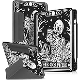 Miss Adola for iPad A16 Case/10th Generation Case - 10.9 Inch 2022 Tablet Cover with Pen Holder for Women Boys Girls Men Cute Cartoon Cool Funny Funda for iPad 11th 11 Inch 2025, Coffee Skull
