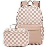 LEDAOU Kids School Backpack with Lunch Box for Girls Boys Kindergarten Elementary School Bookbag Preschool Toddler Backpack