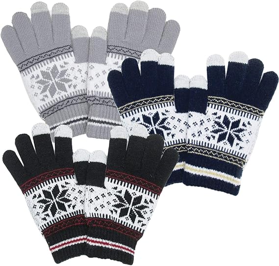 Amazon Mika Maya 手袋 レディース メンズ スマホ対応 防寒 3色セット 3色セット フリーサイス 手袋 通販