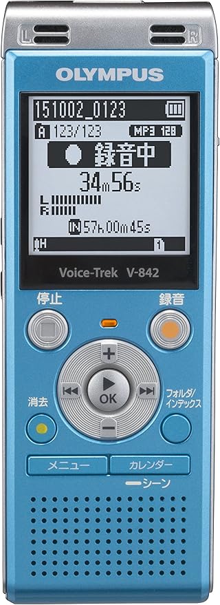 Amazon Olympus Icレコーダー Voicetrek 4gb Microsd対応 V 842 ブルー V 842 Blu オリンパス ボイスレコーダー