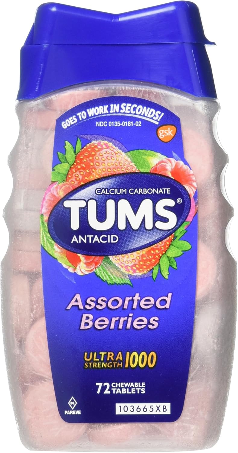 Tums Ultra Strength 1000 Antacid, Assorted Berries, 72 tablets: Health & Personal Care