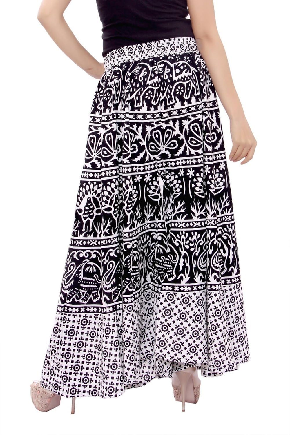 amber women's cotton printed palazzo black and white