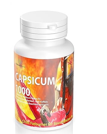 Capsicum 150 Kapseln - Mexico Chili Fatburner für Bauch-Beine-Po