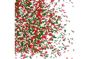 YUMMIGLEE Christmas Sprinkles - 4.6 oz Red, Green & White Holiday Jimmies Sprinkle for Dessert Decorating - Xmas Baking Toppings for Gingerbread, Cupcakes, Cookies, Cake Pops, Ice Creams