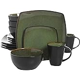 Gibson Elite Soho Lounge 16 Piece Dinnerware Set, Green
