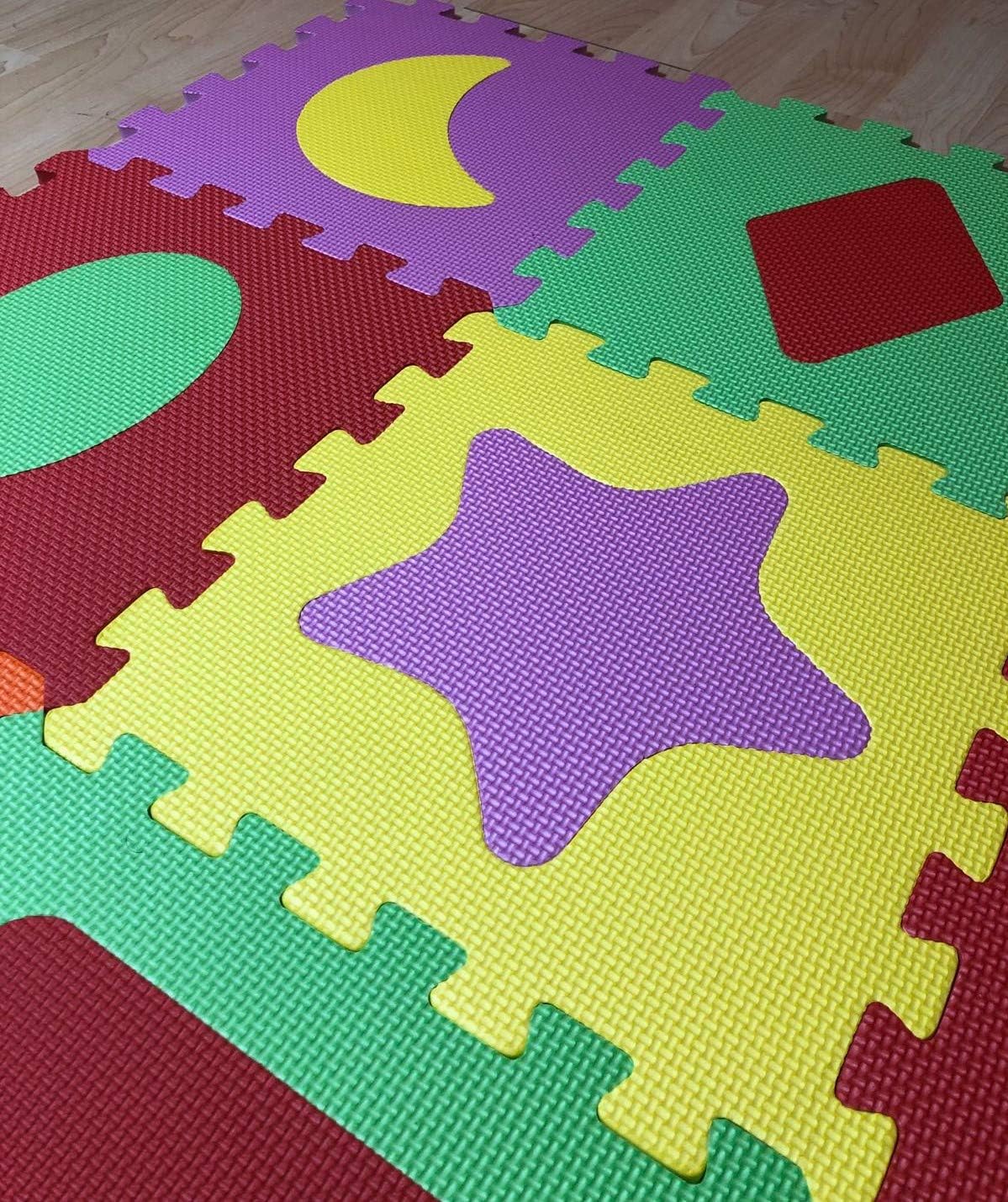 Tapis Caoutchouc Puzzle Puzzle Pour Chambre De Bebe Protection De Sol Pour Enfants 9 Pieces De 31 Cm De Mousse Entrelacables Multicolore Unisexe Eva Pour Enfant Fille De Figurines Geometriques Puzzles De