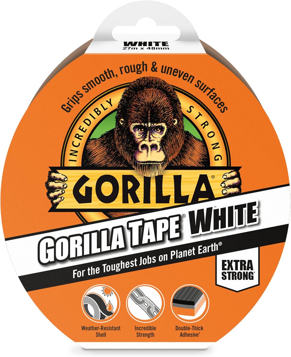 Gorilla Tape White 27m - Durable Adhesive Utility Tape