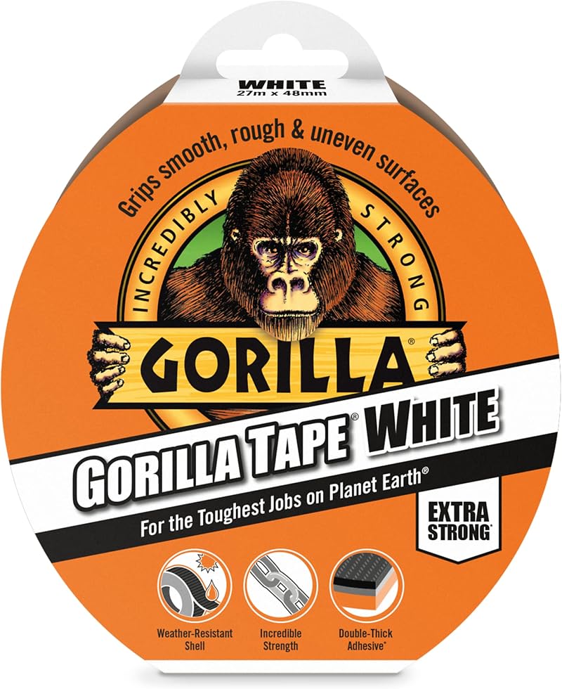 Gorilla Tape White 27m - Durable Adhesive Utility Tape