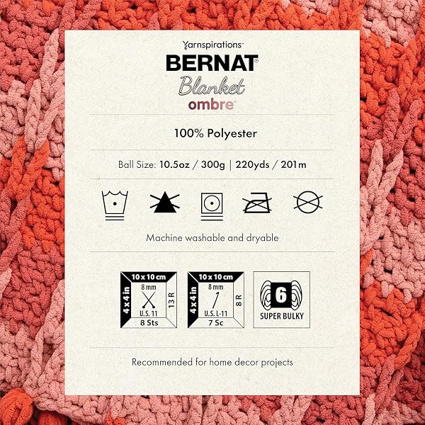 BERNAT BLANKET YARN, BURGUNDY OMBRE