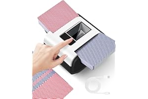 CARDSPIN Automatic Card Shuffler,Card Shuffler 2 Deck Rechargeable,Low Noise Card Shuffle Machine,Built-in Gameplays，Battery-Operated Electric Shuffler for Poker, UNO, Skip-Bo, Phase 10,Texas Hold'em