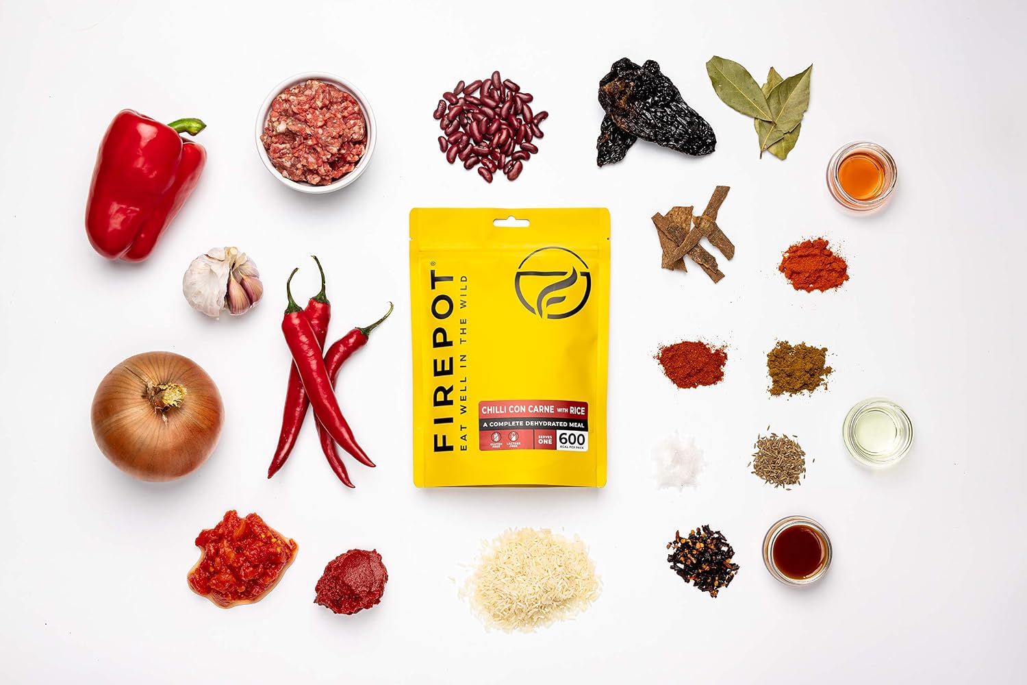 FIREPOT Chilli con Carne and Rice (Regular) - Healthy Dehydrated Expedition Food, Regular - 135g, Pack of 1 - Image 3
