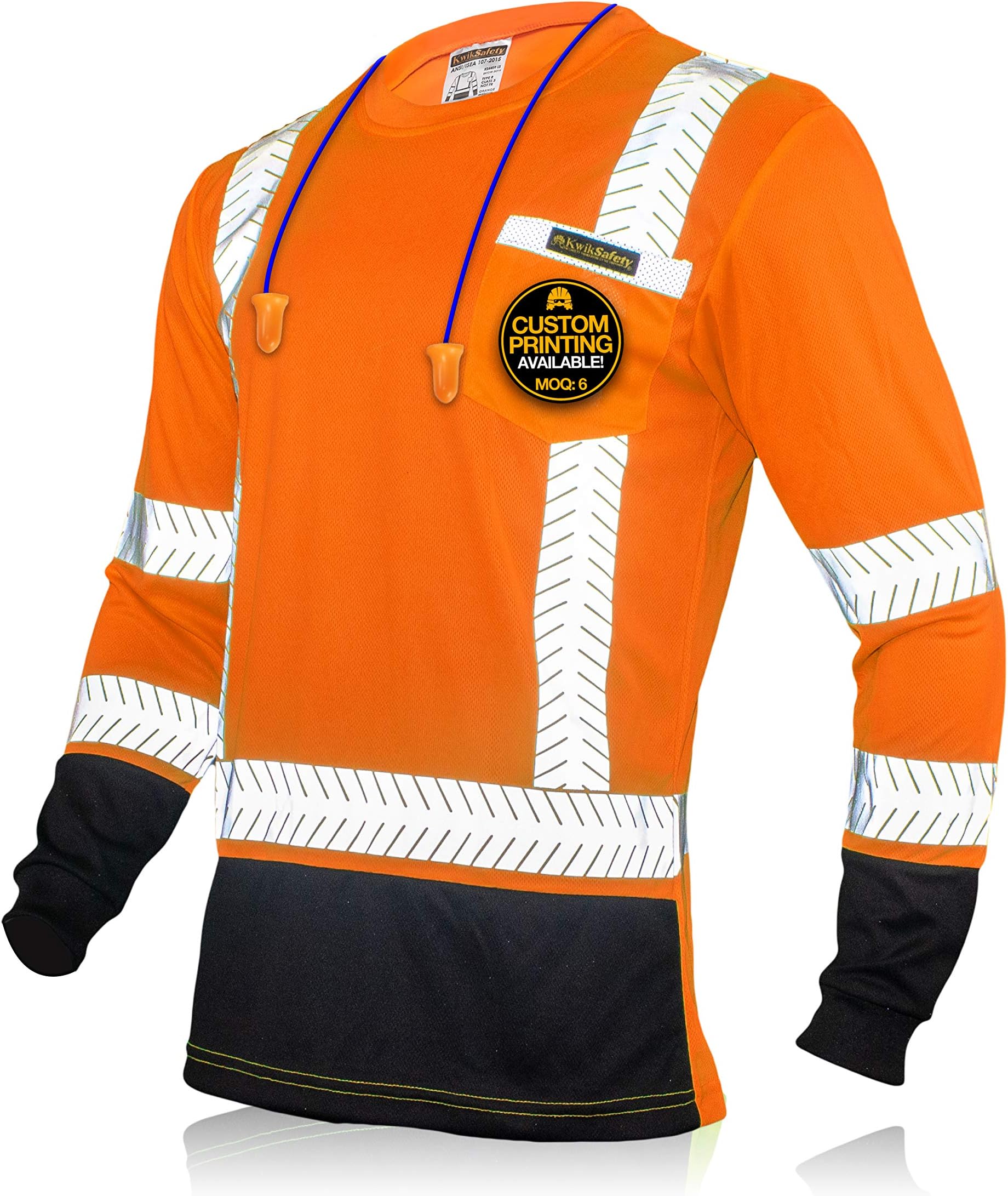 KwikSafety - Charlotte, NC - Premium Long Sleeve Safety Shirts [Crew Neck, Button & Zip Collar] Class 3 ANSI Tested OSHA