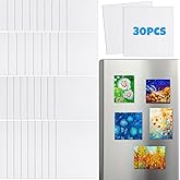 Engrowtic 30 Pcs Mini Magnetic Canvas Panel Boards Magnetic Painting Canvas Panel Various Size for Painting Fridge Locker Art Crafts DIY