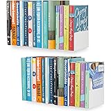 Wallniture U Shape Floating Metal Bookshelf White Set of 2