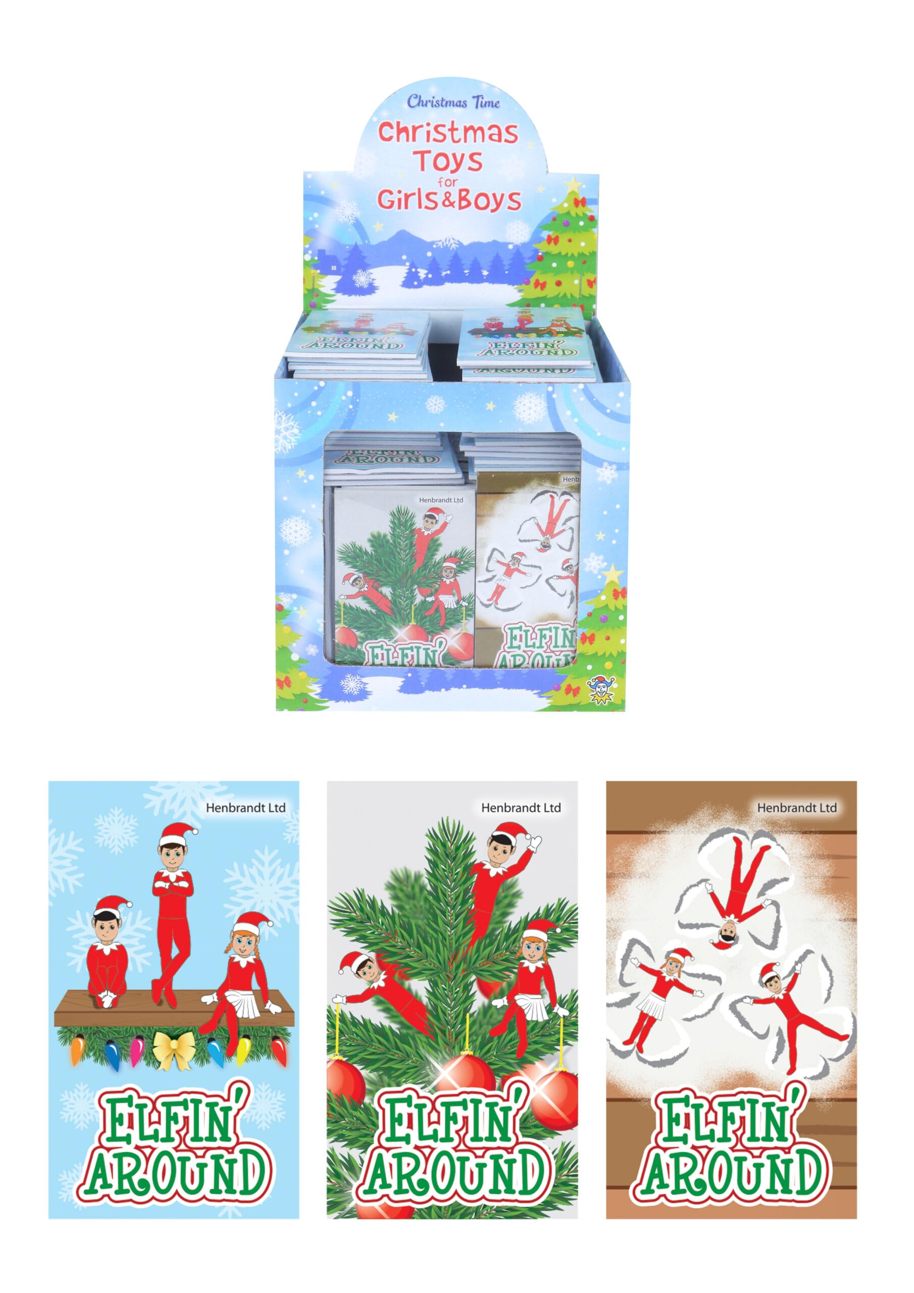 Henbrandt 20x Elfin Around Mini Christmas Notebooks for Kids Children’s Stationery Naughty Elves Classroom Xmas Stocking Loot Bag Filler Party Favour Advent Calendar Gift